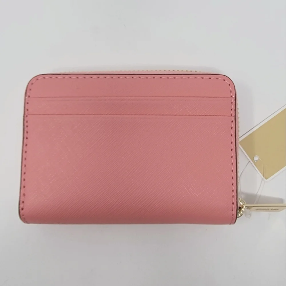 Michael Kors Jet Set Medium Travel Card Case Leather Wallet in Gr…